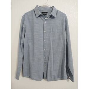 Marc Anthony Mens Long Sleeve Button Up Natural Stretch Slim Fit Shirt Size L